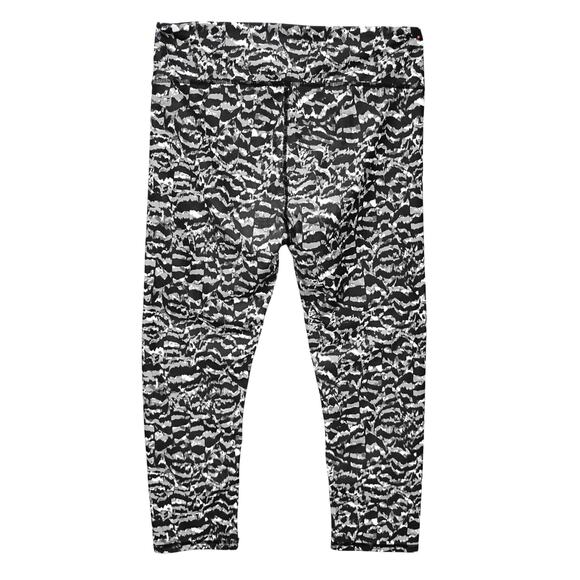 Fabletics Capri Leggings Size Small Black Gray Abstract Pattern Waistband Pocket - Picture 6 of 7